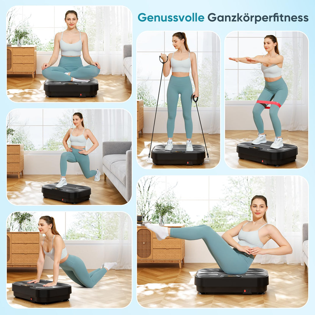Vibrationsplatte 99 Stufen mit 5 Programmen &amp; 4 Fitnessbänder - Bild 8