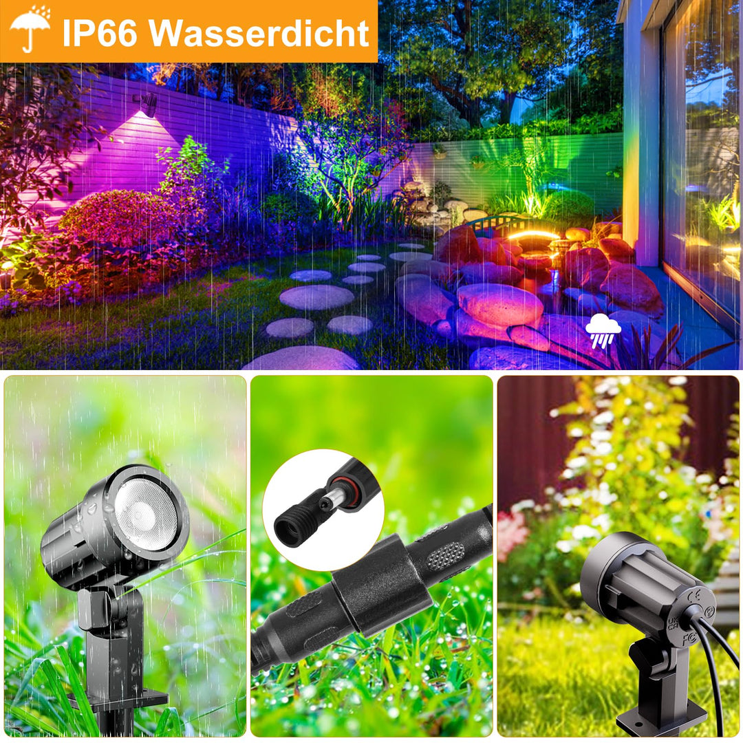 Solar Gartenleuchte RGB+Weiss 600lm IP66 mit Fernbedienung - Bild 3