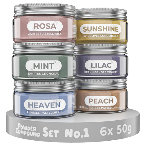 Giesspulver Färbemittel Tester-Set 6 Farben je 50g für Bastelprojekte