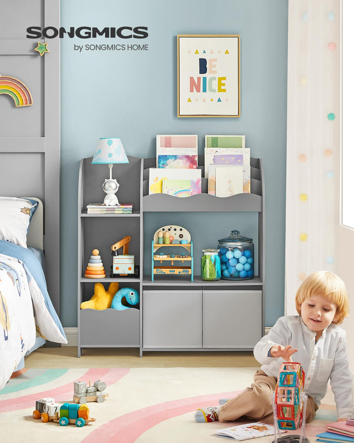 Kinderbücherregal 3-in-1 mit 2 Boxen und 5 Ablagen Spielzeugaufbewahrung - Bild 2
