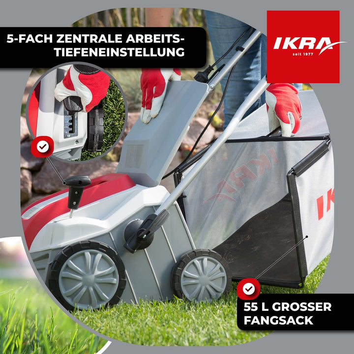 Elektro-Vertikutierer 2-in-1 mit Rasenlüfter 2000W 40cm Arbeitsbreite - Bild 3
