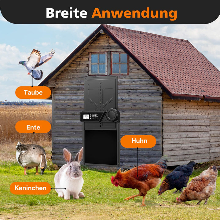 Automatische Hühnerklappe mit Timer 27x24 cm Aluminium batteriebetrieben - Bild 9
