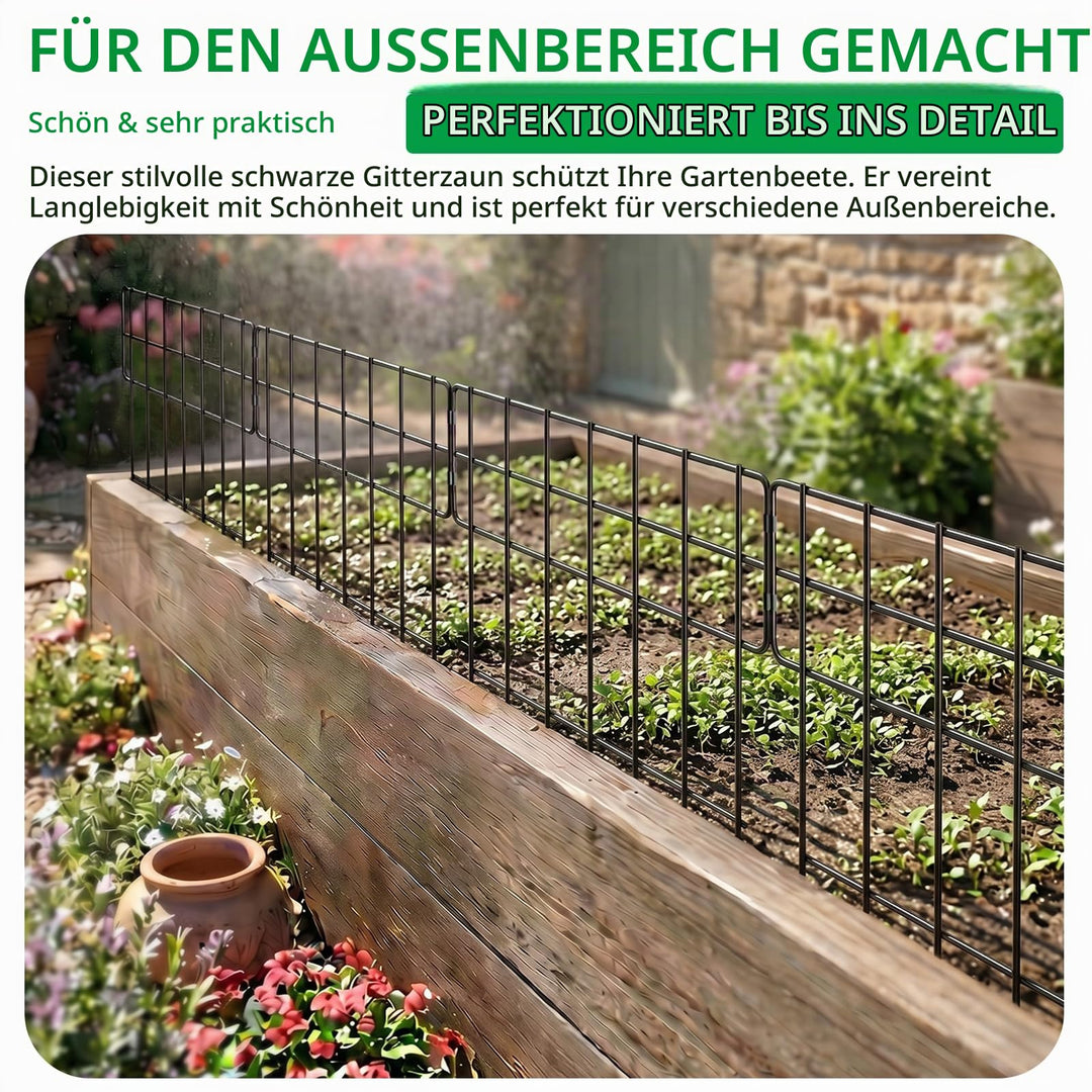 Metall-Gartenzaun Schwarz 25 Paneele 8,2 m Tierbarriere - Bild 8
