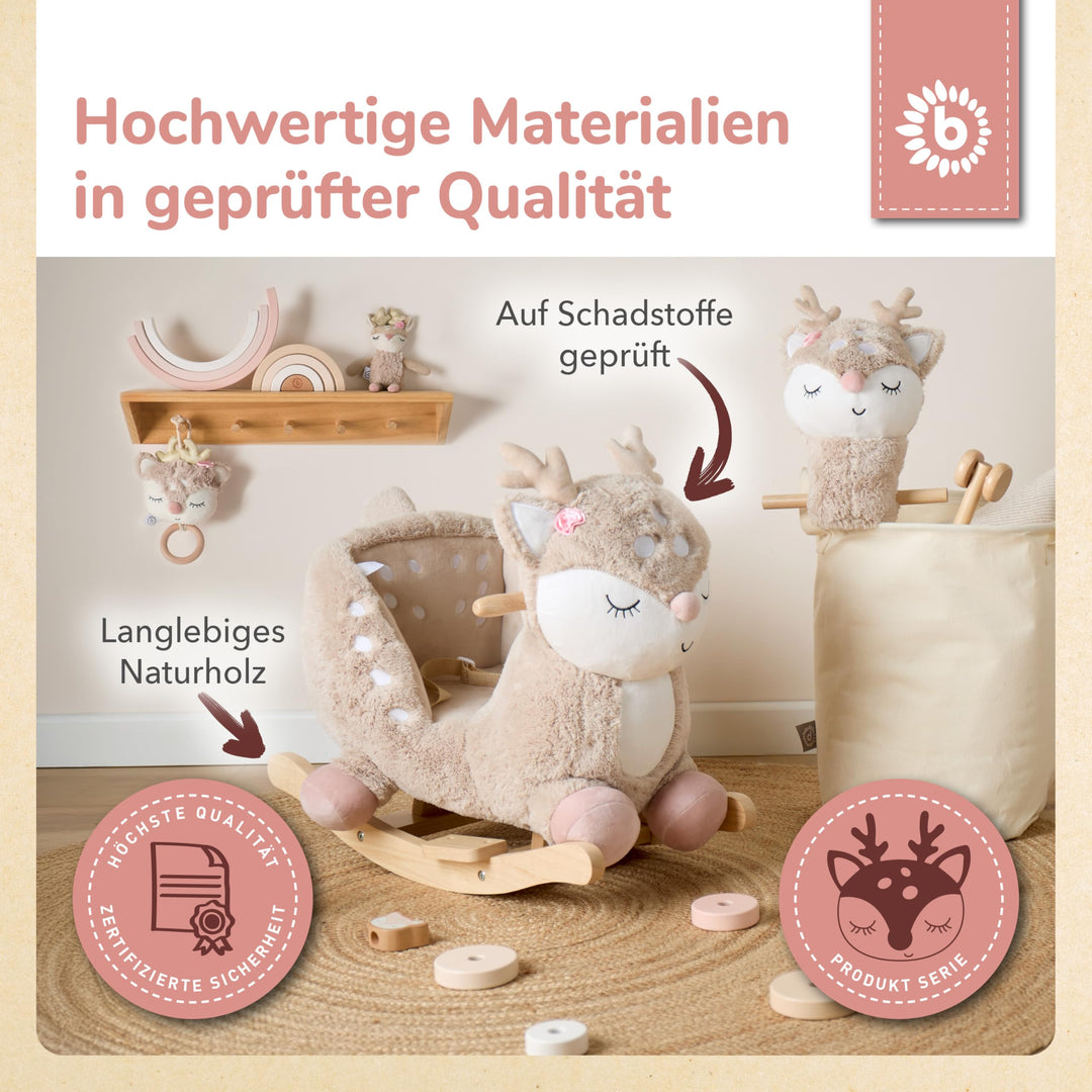 Schaukeltier Reh Plüsch mit Sicherheitsgurt 60 cm ab 9 Monate - Bild 6