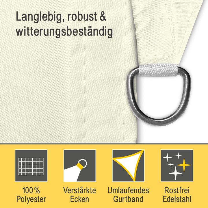 Sonnensegel Dreieckig Wasserabweisend PES mit UV-Schutz für Terrasse - Bild 5