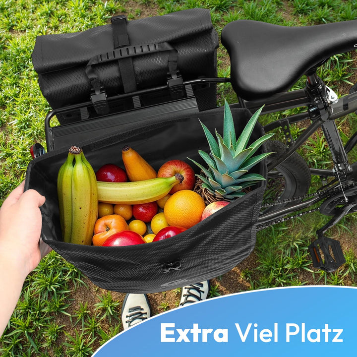 Fahrradtasche Gepäckträger 40L wasserdicht 2er Set mit Schultergurt - Bild 5