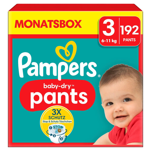 Windelhosen Grösse 3 (6–11 kg) 360° Fit 192 Stück Baby-Dry
