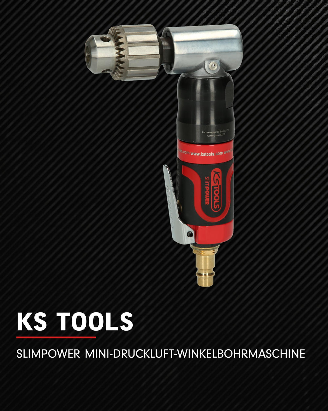 Druckluft-Winkelbohrmaschine 3/8" Spannweite 1–6,5 mm Karosserie - Bild 2