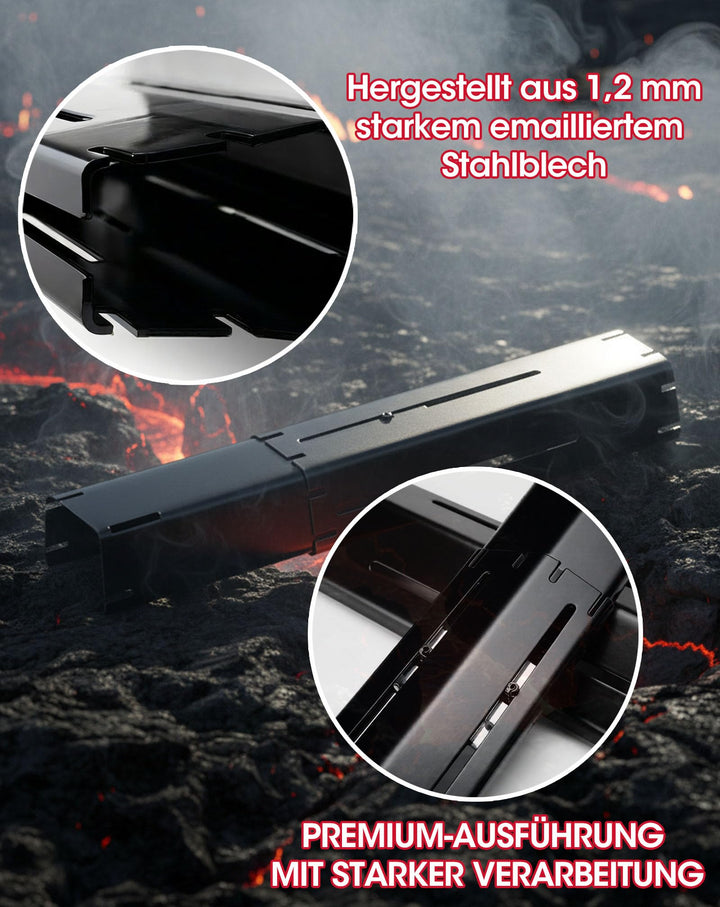 Brennerabdeckung Gasgrill Edelstahl verstellbar 30-53cm 3er-Set - Bild 3