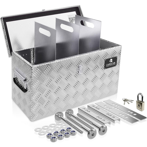 Deichselbox abschliessbar Aluminium 60x25x30cm mit 3 Fächern
