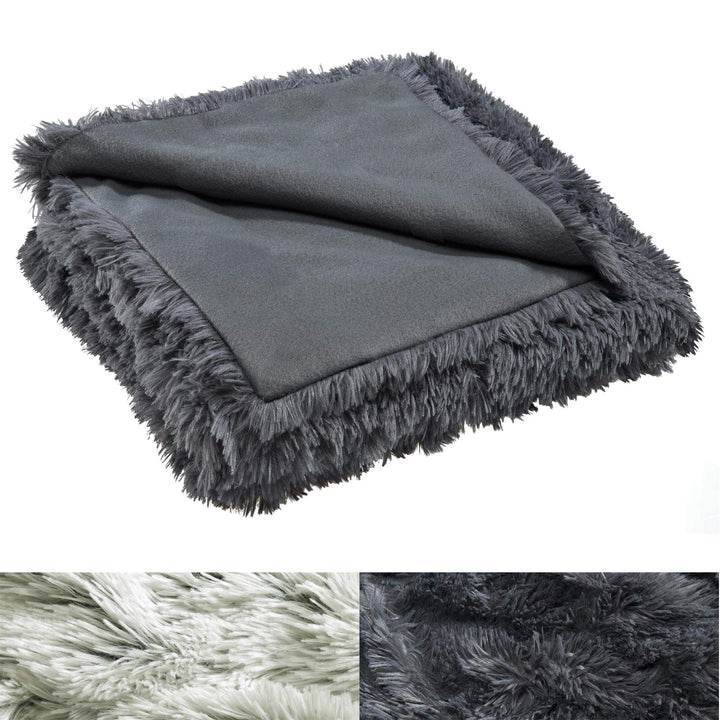 Fleece-Bettwäsche 155x200 cm Flokati-Optik Wendebettwäsche Grau - Bild 5