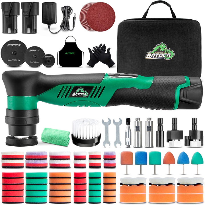 Mini Poliermaschine Akku 3-in-1 Rotation &amp; Exzenter 6 Stufen für Autopflege