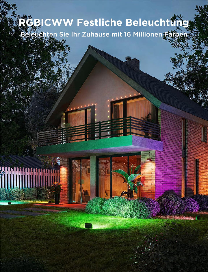 LED Flutlicht Aussen RGBIC 48W 4er-Set IP66 Smart WiFi Alexa - Bild 7