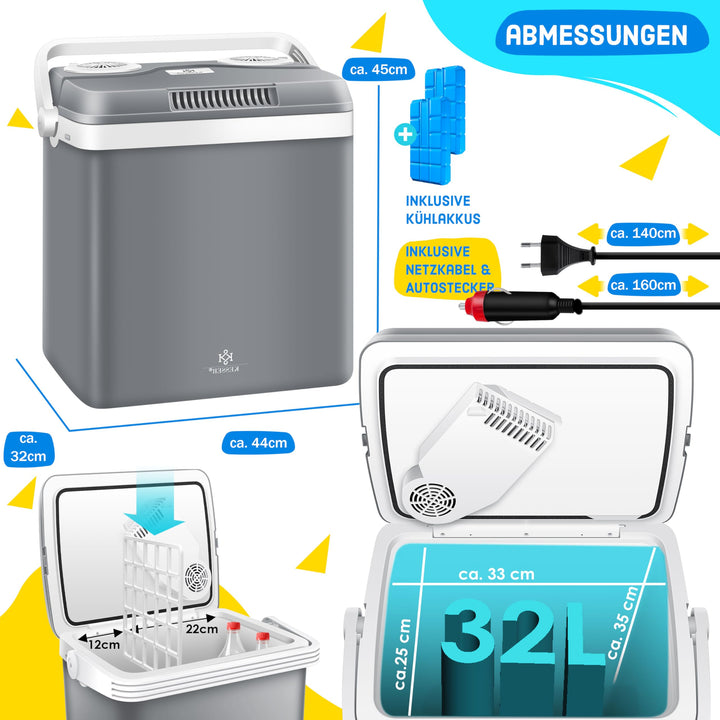 Kühlbox elektrisch 32 L Kühlen &amp; Wärmen 12V/230V ECO-Modus - Bild 7