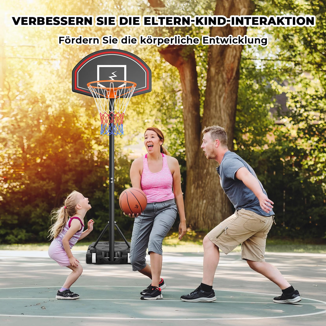 Basketballständer Kinder höhenverstellbar 110–210 cm mit Rollen - Bild 5