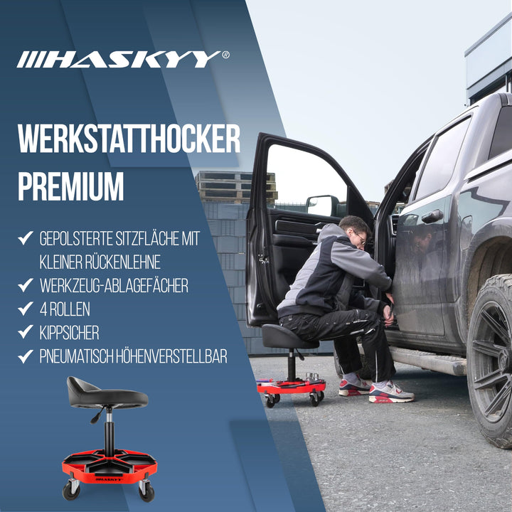 Werkstatthocker mit Rückenlehne höhenverstellbar 43–58 cm bis 150 kg - Bild 8