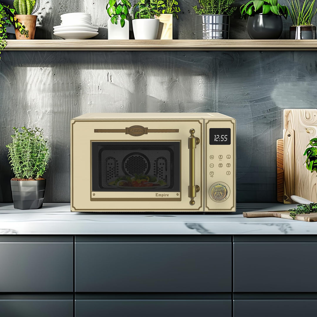 Retro Mikrowelle 25L Elfenbein mit Heissluft, Grill &amp; 25 Funktionen - Bild 6