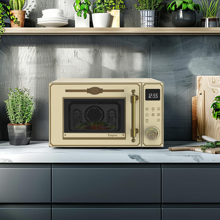 Retro Mikrowelle 25L Elfenbein mit Heissluft, Grill &amp; 25 Funktionen - Bild 6