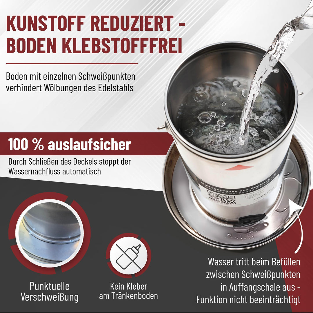 Hühnertränke Edelstahl 4L von oben befüllbar rostfrei - Bild 9