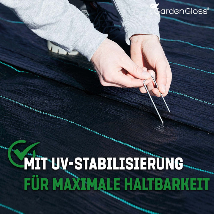 Unkrautvlies 100g/m² wasserdurchlässig UV-stabil 15x2m schwarz - Bild 6
