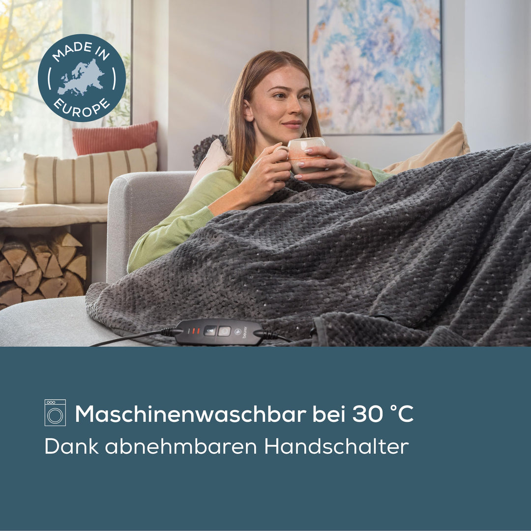 Heizdecke 180x130 cm weich 3 Stufen mit Abschaltautomatik - Bild 3