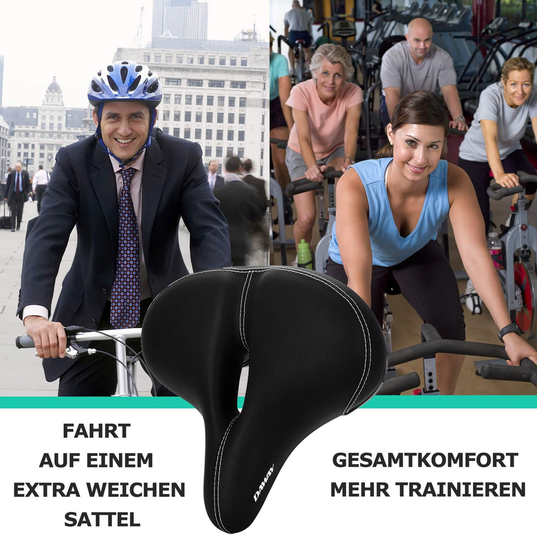 Fahrradsattel Extra Breit mit Memory-Foam für MTB, E-Bike &amp; Heimtrainer - Bild 7