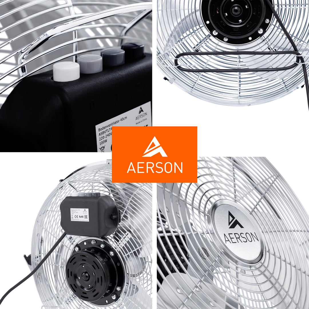 Bodenventilator 50cm Aluminium Turbinen-Design 120W 3 Stufen - Bild 8
