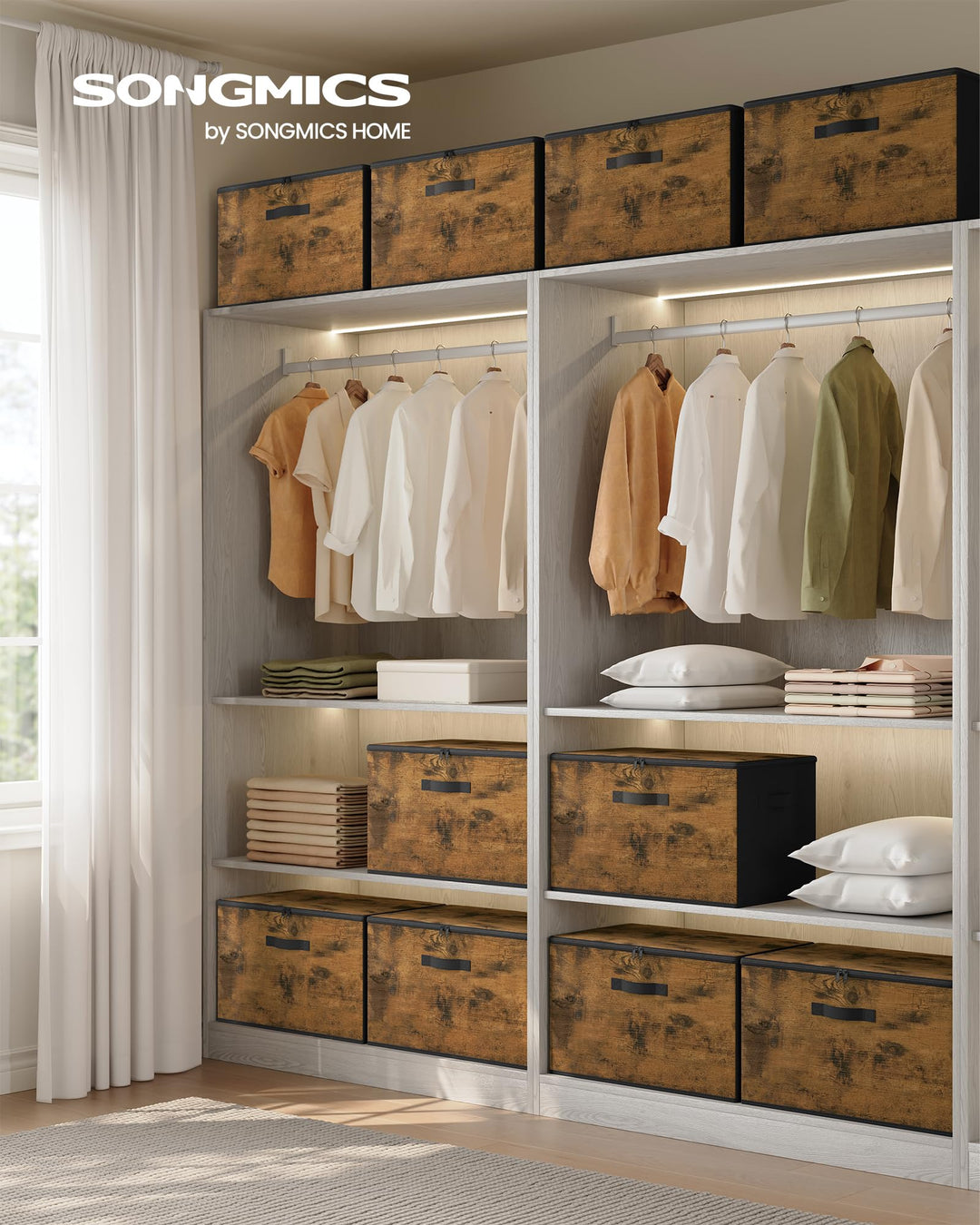 Aufbewahrungsboxen Vliesstoff 6er-Set mit Deckel 45L faltbar - Bild 2