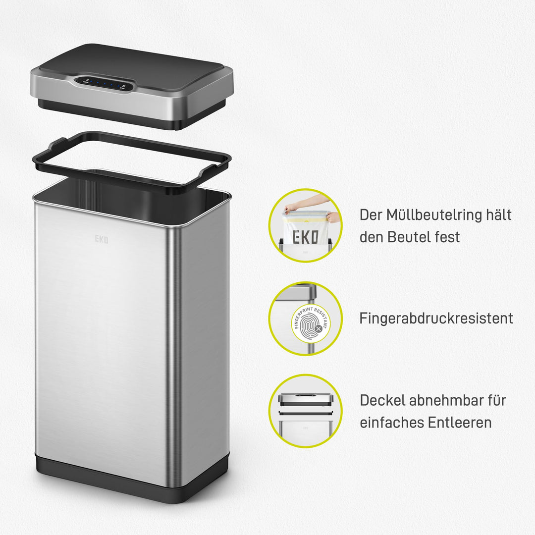 Sensor-Mülleimer Edelstahl 50L Küche berührungslos mit Deckel - Bild 5