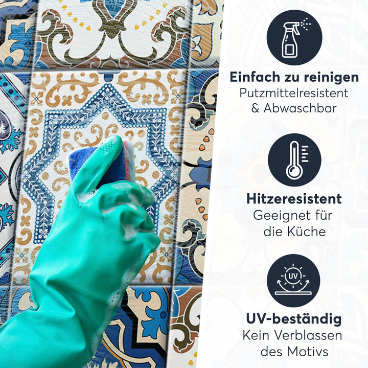 Klebefliesen Mosaik Vinyl selbstklebend 20x25 cm 48er-Set - Bild 6