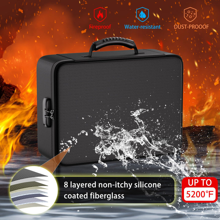 Feuerfeste Dokumentenbox mit Zahlenschloss 13 Taschen 38,5x28,5cm - Bild 2