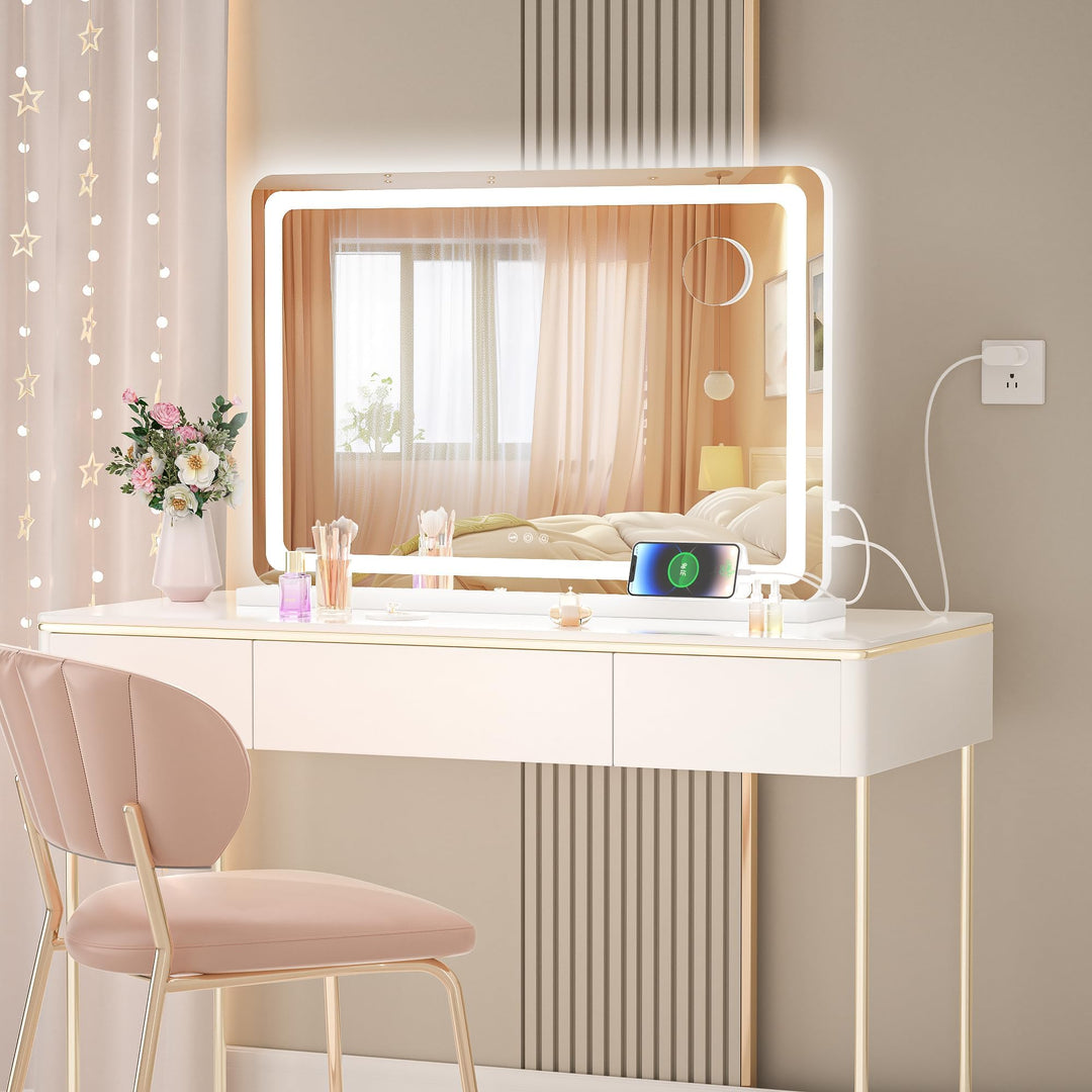 Kosmetikspiegel beleuchtet 80x50cm LED 3 Farbmodi dimmbar - Bild 7