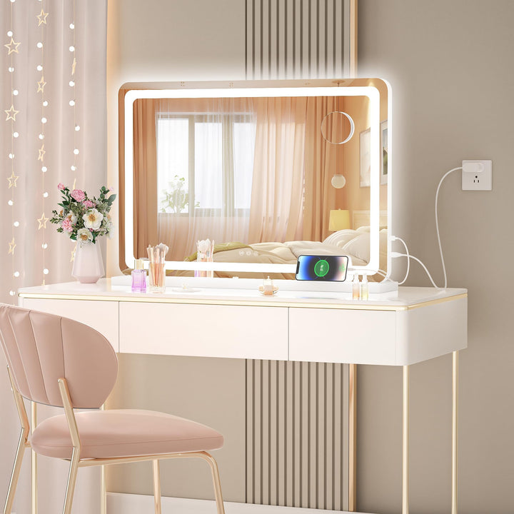 Kosmetikspiegel beleuchtet 80x50cm LED 3 Farbmodi dimmbar - Bild 7