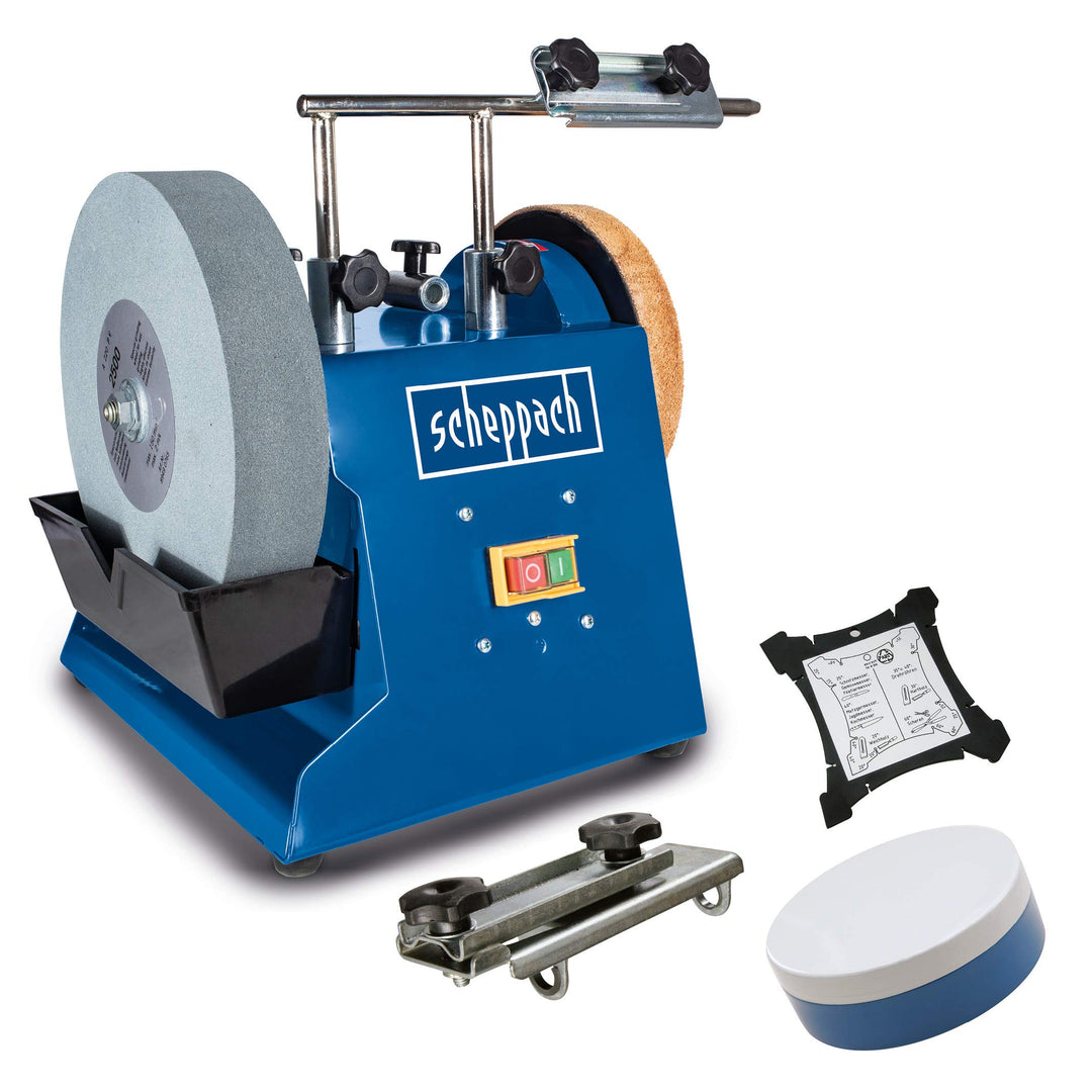 Nass-Schleifmaschine 200W Korundstein Ø250mm mit Abziehscheibe