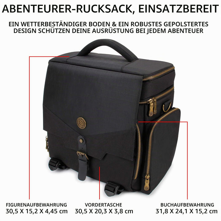 RPG-Tasche für Tabletop mit Figurenfach, Würfeltasche, 4–8 Bücher - Bild 2