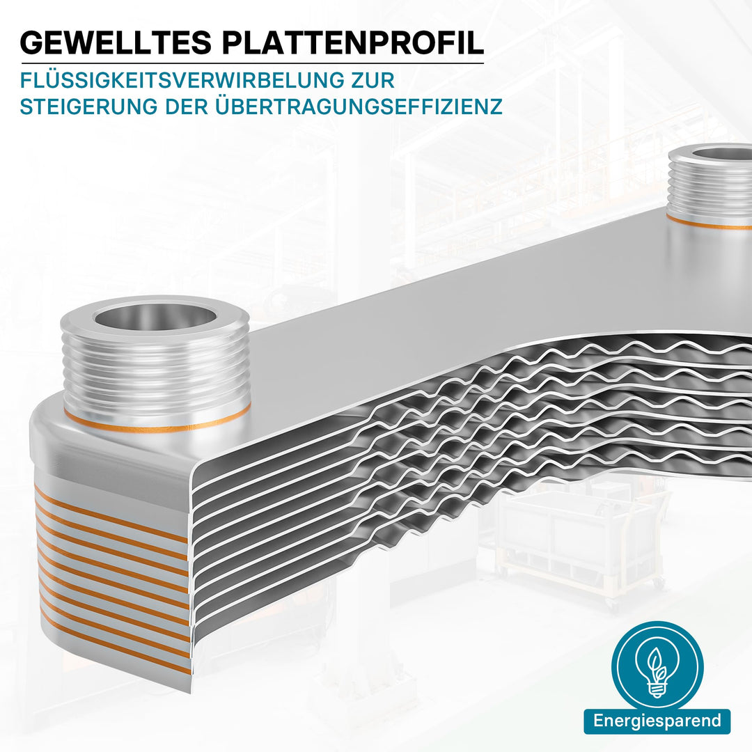 Plattenwärmetauscher 50 Platten Edelstahl max. 210 kW Heizung Solar - Bild 4
