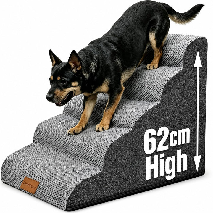 Hundetreppe Schaumstoff 5 Stufen 62 cm für kleine Hunde