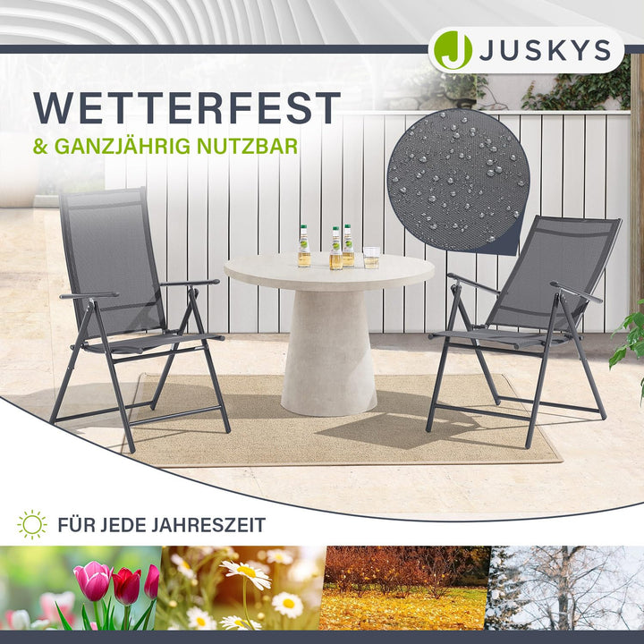 Gartenstuhl klappbar 2er Set Stahl atmungsaktiv 7-fach verstellbar - Bild 7