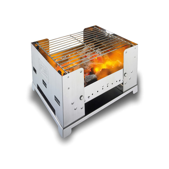 Klappgrill Edelstahl mit Transporttasche für Camping &amp; Picknick