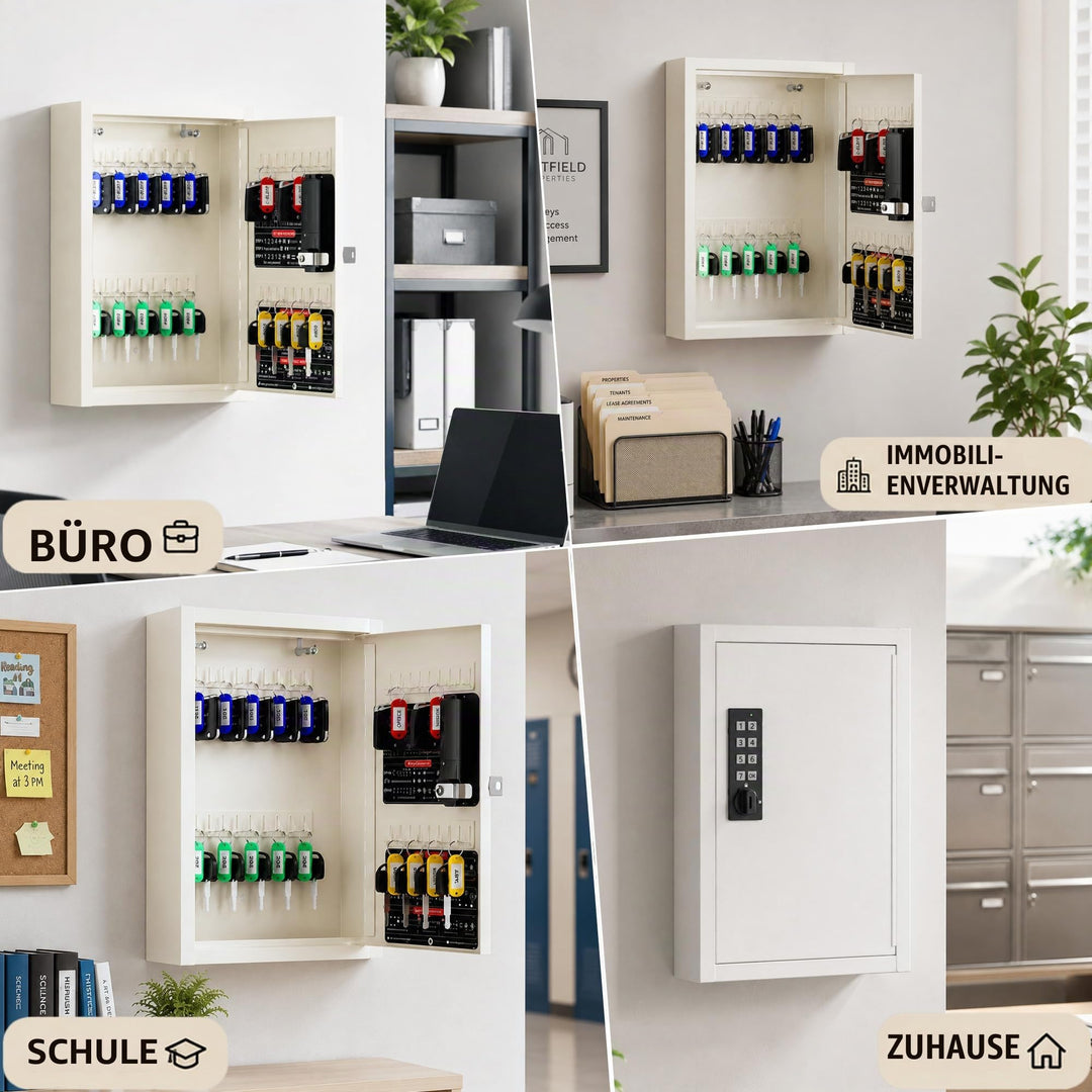 Schlüsselkasten elektronisch 40 Haken Zahlencode Wandmontage - Bild 6