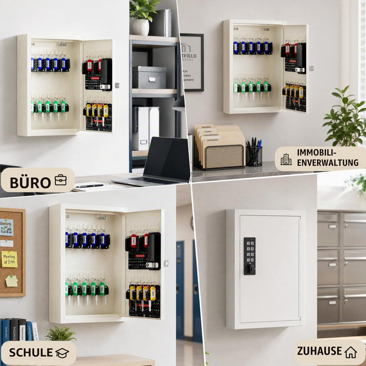 Schlüsselkasten elektronisch 40 Haken Zahlencode Wandmontage - Bild 6