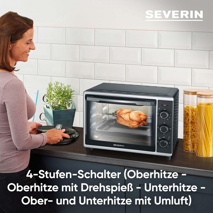 Mini-Backofen mit Umluft 30 L, 1600 W, Grill und Timer - Bild 3