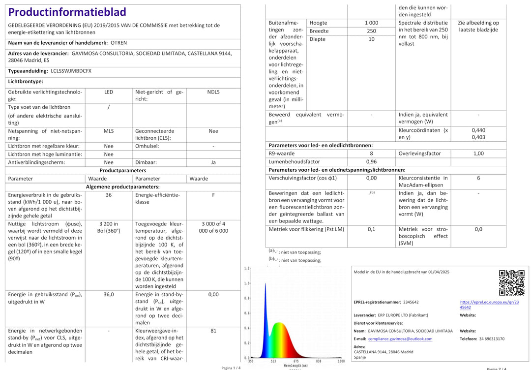 LED Deckenleuchte Panel 100x25cm dimmbar 36W Warmweiss-Tageslichtweis