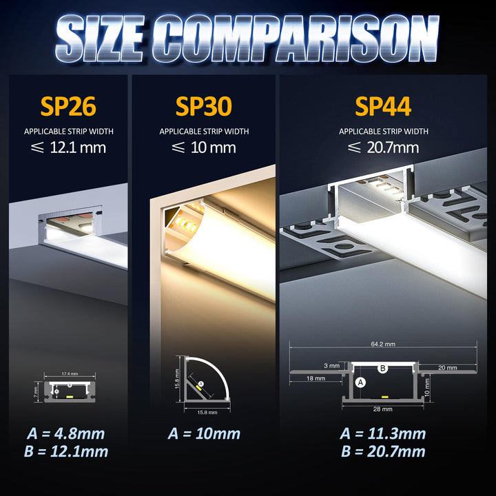 LED Unterputzprofil Aluminium 2m Set 10x für 20mm Streifen Trockenbau - Bild 8