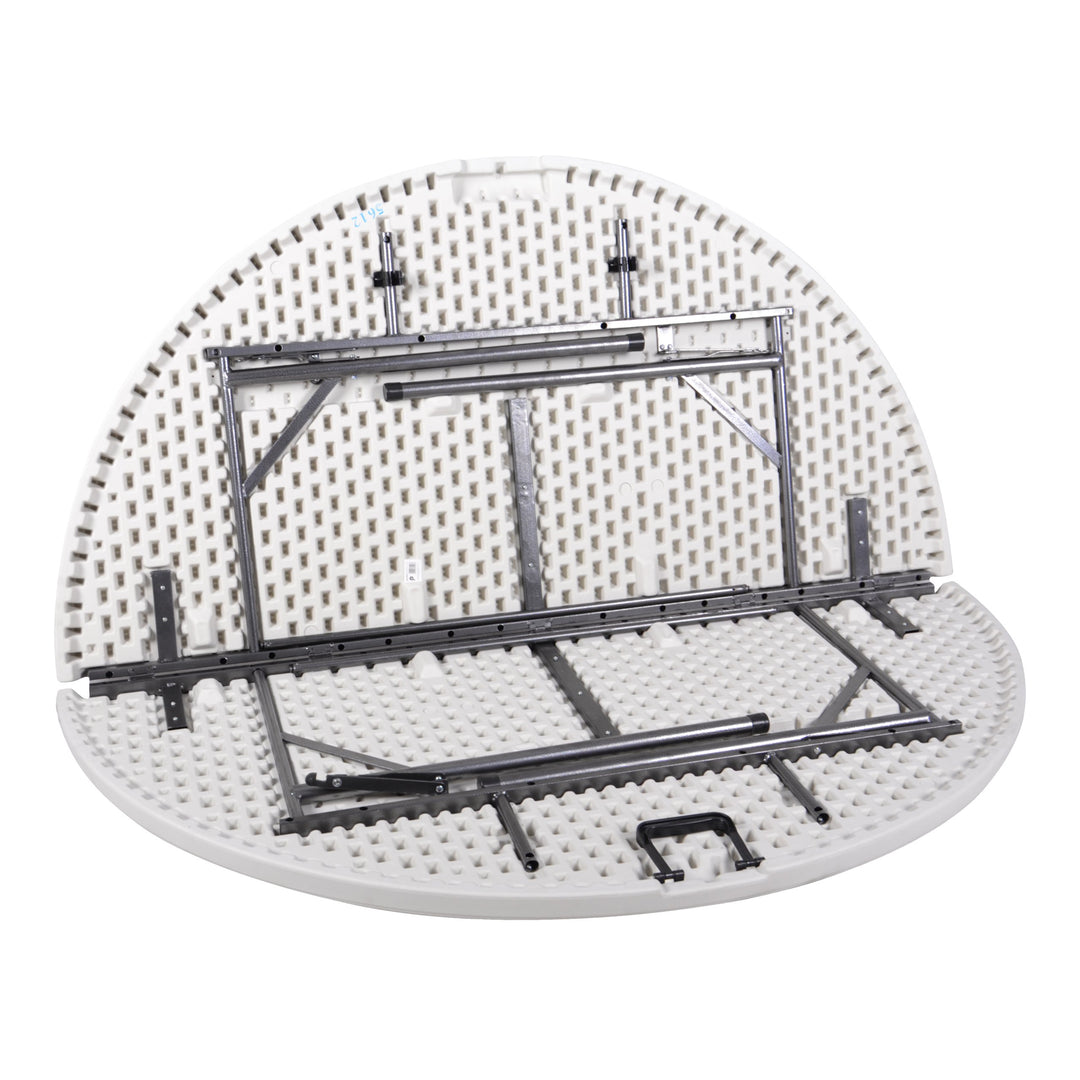 Klapptisch rund 160 cm Weiss Metall-Hartplastik fuer 8 Personen - Bild 2
