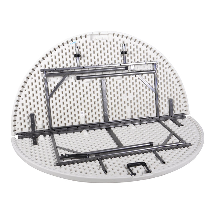 Klapptisch rund 160 cm Weiss Metall-Hartplastik fuer 8 Personen - Bild 2