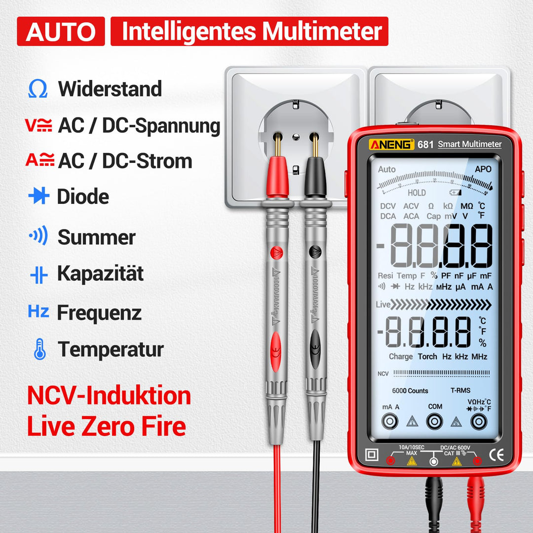 Digitales Multimeter wiederaufladbar USB-C 5-Zoll-Display Elektriker - Bild 2
