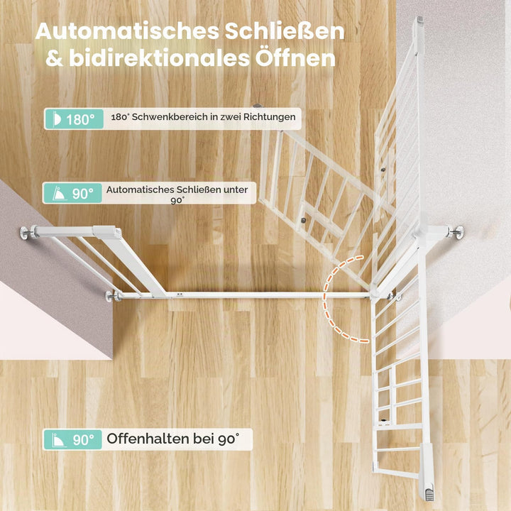 Treppenschutzgitter mit Katzenklappe 75-103cm ohne Bohren Weiss - Bild 4
