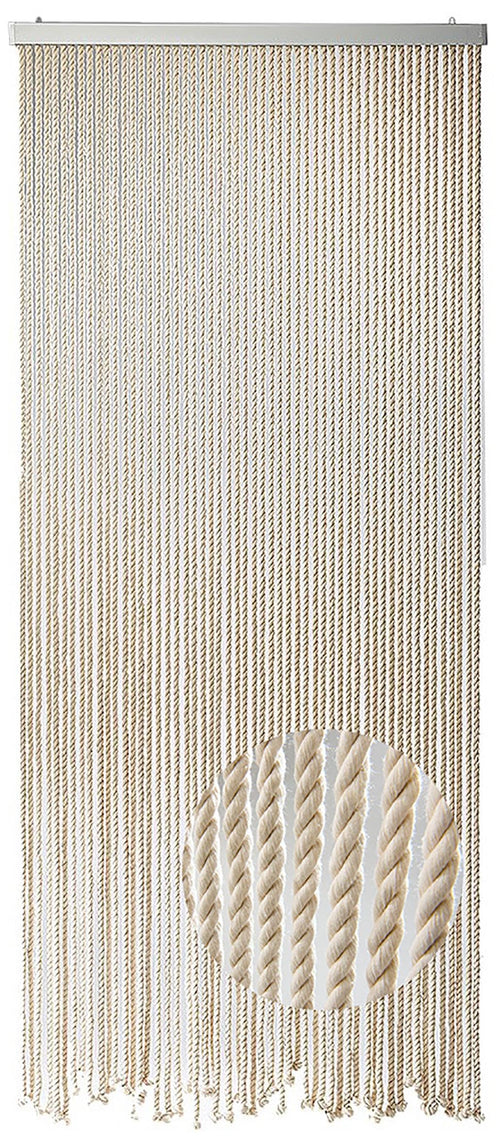 Seilvorhang Türvorhang Boho Beige 90x195 cm als Fliegenschutz