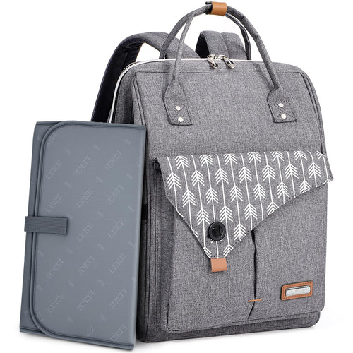 Wickelrucksack mit Wickelunterlage 23L Oxford wasserdicht grau